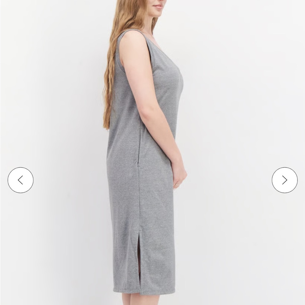 Mohnton Made Women Textured Sleeveless Midi Dress Grey Multi Color Size Small - Picture 3 of 8